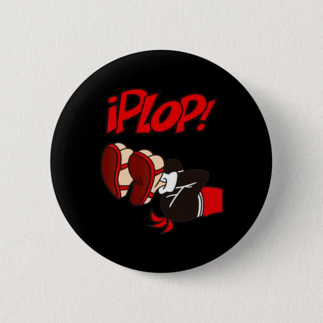 PLOP!  -a historical fall  A Fun comics  Chileans Button (Front)