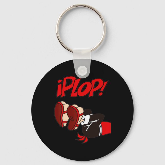 PLOP!  -a historical fall  A Fun comics  Chileans Keychain (Front)