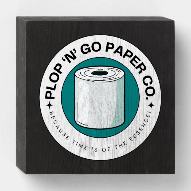 Plop ‘n’ Go Paper Co. Wooden Box Sign (Front Horizontal)