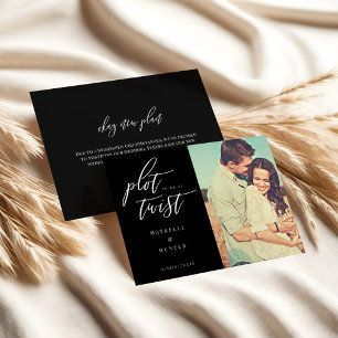 Plot Twist Modern Minimal Calligraphy & Photo Save The Date