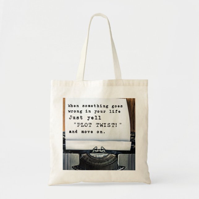 "Plot Twist" Tote Bag (Front)