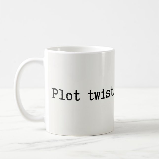 Plot Twist Typewriter Writer Minimalist Mug (Left)