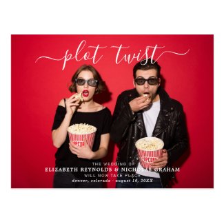 Plot Twist | Wedding Reschedule Announcement Photo Postcard