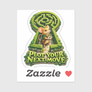 Plot Your Next Move Mouse Keyhole Hedge Maze Sticker