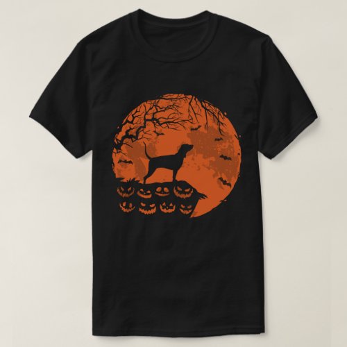 Plott Hound And Moon Halloween Dog Lover Gift T_Shirt