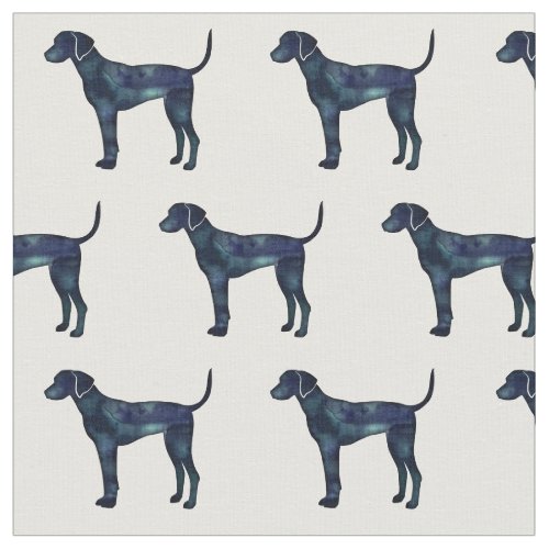 Plott Hound Black Watercolor Silhouette Fabric