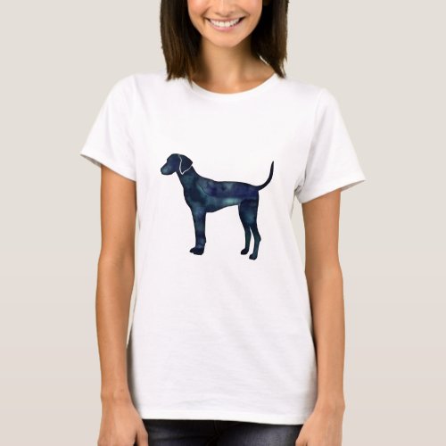 Plott Hound Black Watercolor Silhouette T_Shirt