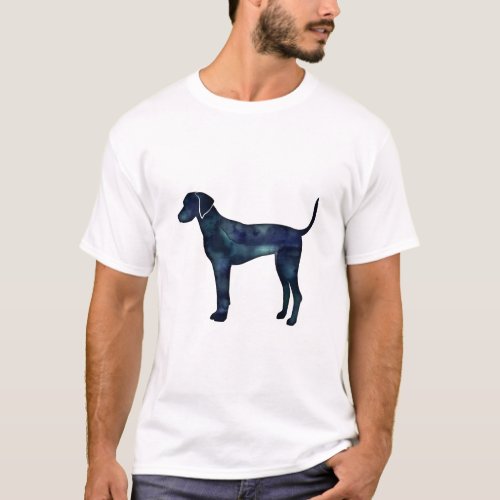 Plott Hound Black Watercolor Silhouette T_Shirt