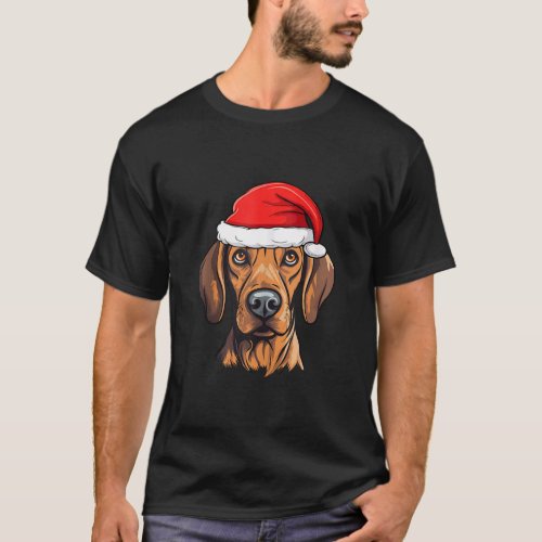 Plott Hound Christmas Santa Dog Cute Holiday Puppy T_Shirt