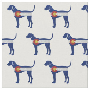 Plott Hound Colorado Flag Silhouette Fabric