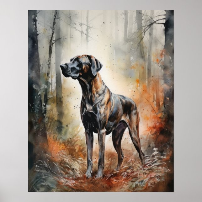 Plott Hound Dog Art Print Poster (Front)