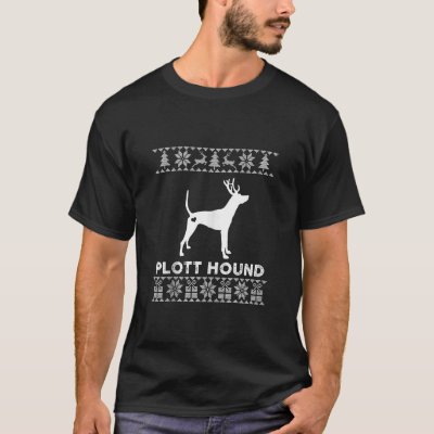 Plott Hound Dog Christmas Reindeer Ugly Christmas  T-Shirt