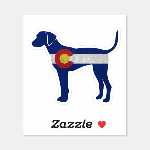 Plott Hound Dog Colorado Native Flag Sticker