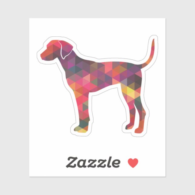 Plott Hound Geometric Pattern Silhouette Multi Sticker (Sheet)