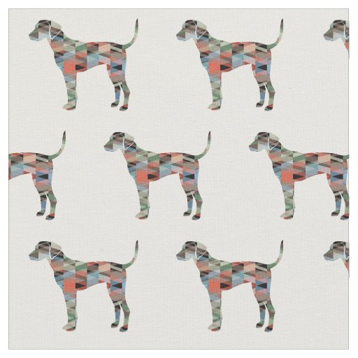 Plott Hound Geometric Pattern Silhouette Plaid Fabric