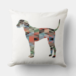 Plott Hound Geometric Pattern Silhouette Plaid Throw Pillow