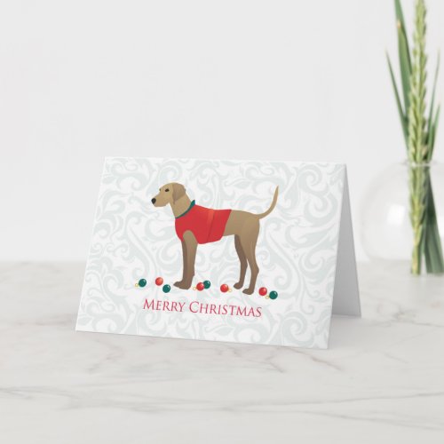 Plott Hound Hunting Dog Merry Christmas Design Holiday Card