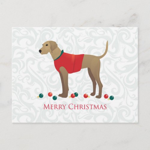 Plott Hound Hunting Dog Merry Christmas Design Holiday Postcard