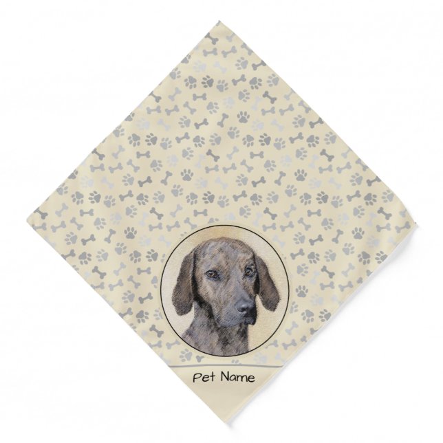 Plott Hound Painting Brindle Cute Original Dog Art Bandana (Front)