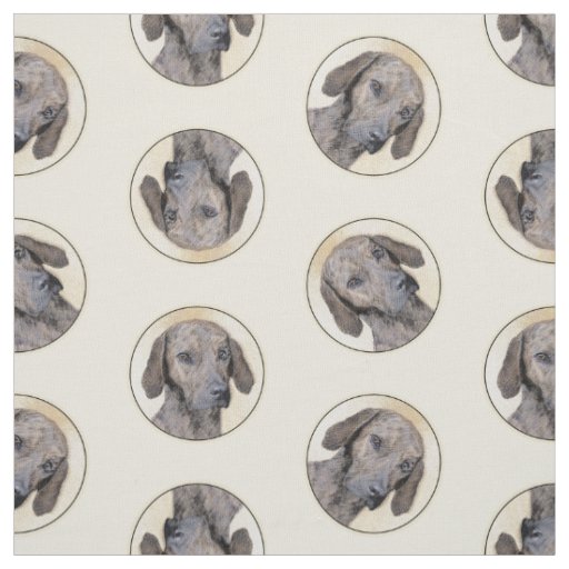 Plott Hound Painting Brindle Cute Original Dog Art Fabric