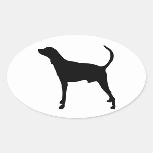 plott hound silhouette oval sticker