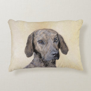 Plott Painting - Cute Original Dog Art Accent Pillow