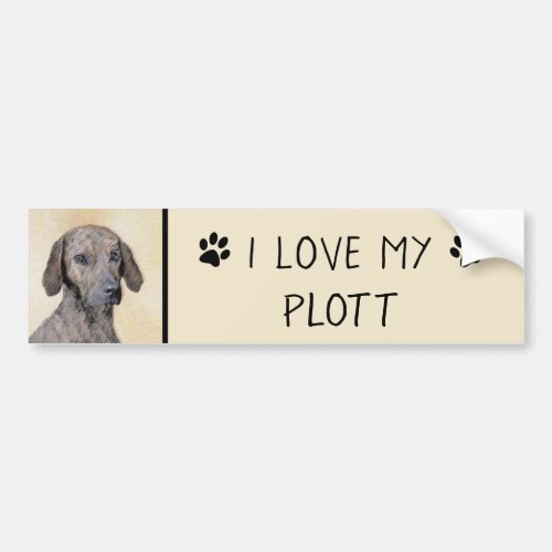 Plott Painting _ Cute Original Dog Art Bumper Sticker