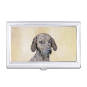 Plott Painting - Cute Original Dog Art Business Card Case
