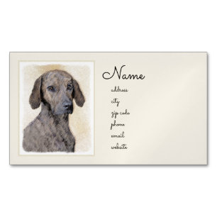 Plott Painting - Cute Original Dog Art Business Card Magnet