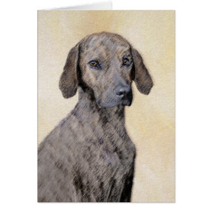 Plott Painting - Cute Original Dog Art Cards