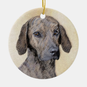 Plott Painting - Cute Original Dog Art Ceramic Ornament