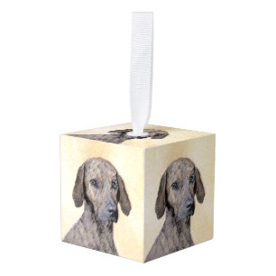 Plott Painting - Cute Original Dog Art Cube Ornament