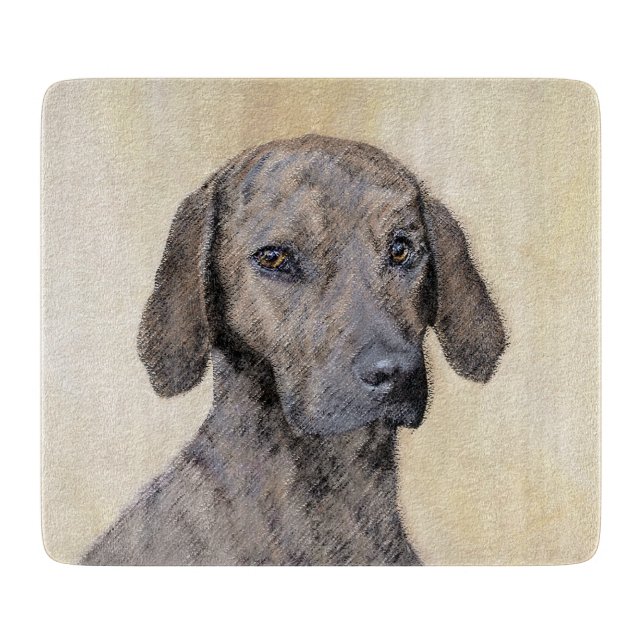 Plott Painting - Cute Original Dog Art Cutting Board (Front)