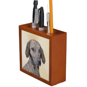 Plott Painting - Cute Original Dog Art Desk Organizer