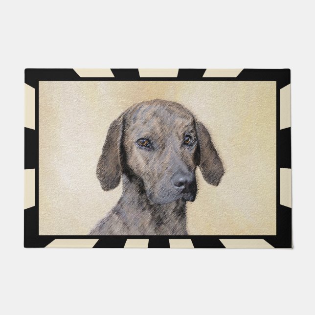 Plott Painting - Cute Original Dog Art Doormat (Front)