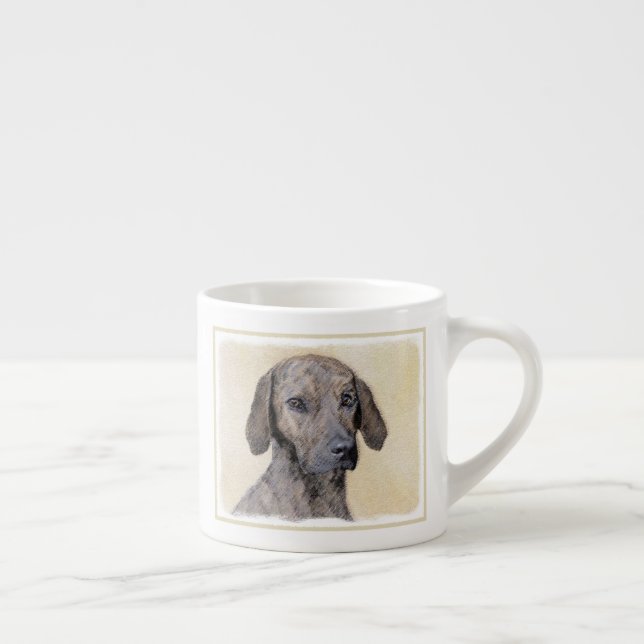 Plott Painting - Cute Original Dog Art Espresso Cup (Right)