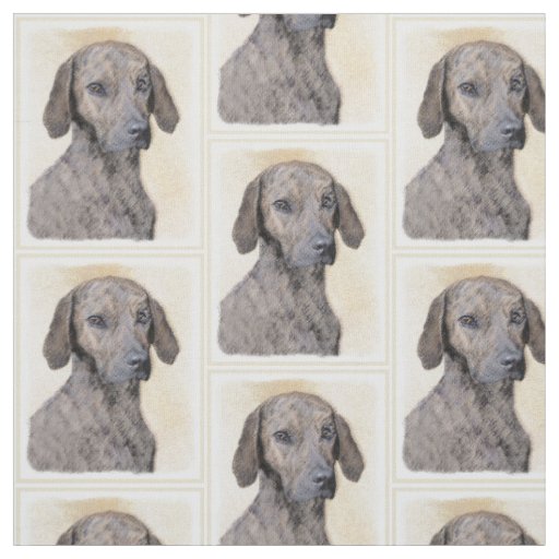 Plott Painting - Cute Original Dog Art Fabric