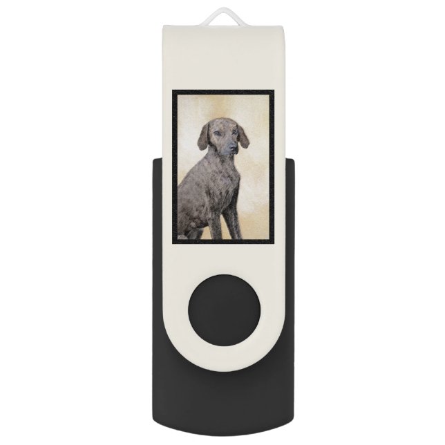 Plott Painting - Cute Original Dog Art Flash Drive (Back (Vertical))