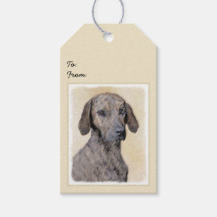 Plott Painting - Cute Original Dog Art Gift Tags