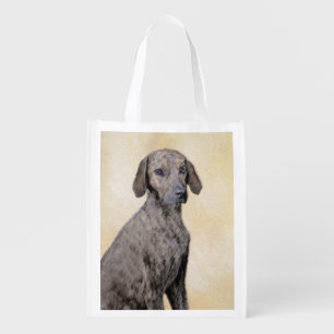 Plott Painting - Cute Original Dog Art Grocery Bag