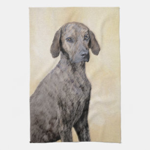 Plott Painting - Cute Original Dog Art Kitchen Towel