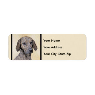 Plott Painting - Cute Original Dog Art Label