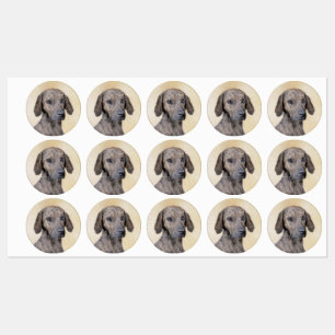 Plott Painting - Cute Original Dog Art Labels