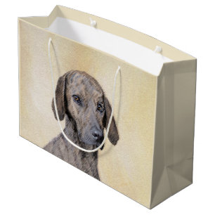 Plott Painting - Cute Original Dog Art Large Gift Bag