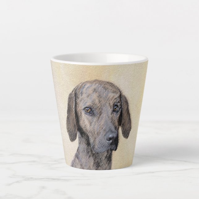 Plott Painting - Cute Original Dog Art Latte Mug (Front)