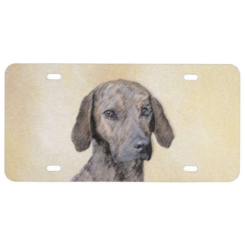 Plott Painting _ Cute Original Dog Art License Plate