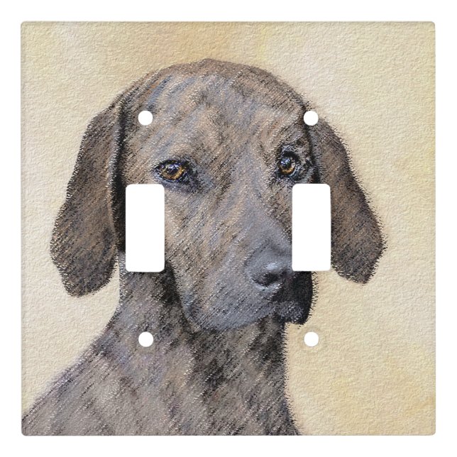 Plott Painting - Cute Original Dog Art Light Switch Cover (Front)