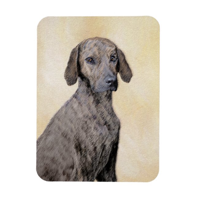 Plott Painting - Cute Original Dog Art Magnet (Vertical)