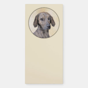 Plott Painting - Cute Original Dog Art Magnetic Notepad