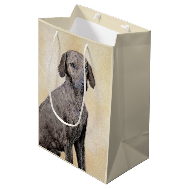Plott Painting - Cute Original Dog Art Medium Gift Bag (Front Angled)